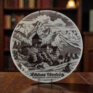 Vintage Schloss Vaduz Liechtenstein Decorative Plate Winterling Bavaria 8 Inch